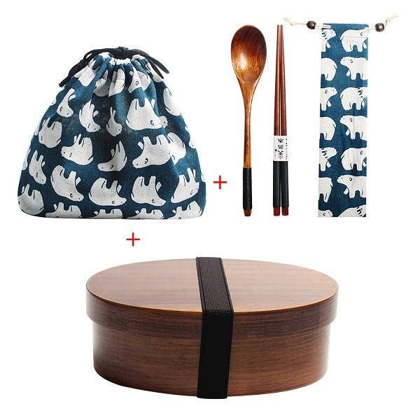 Japanese Wooden Bento Box Bundle for Sustainable Lunches