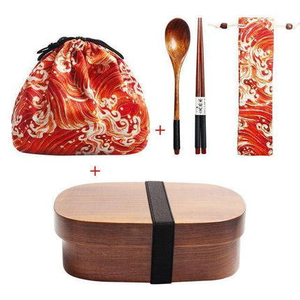 Sustainable Elegance: Wooden Japanese Bento Box Set for Eco-Friendly Dining
