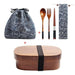 Japanese Oval Wooden Lunch Box Set with Leakproof Design and Accessories for Kids