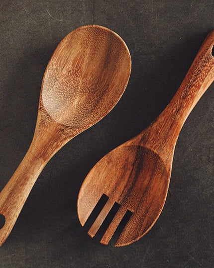 Elegant Acacia Wood Salad Serving Spoon