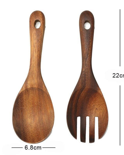 Elegant Acacia Wood Salad Serving Spoon