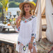 Beach Chic: Embroidered Dip-Dye Tassel Cover-Up Dress