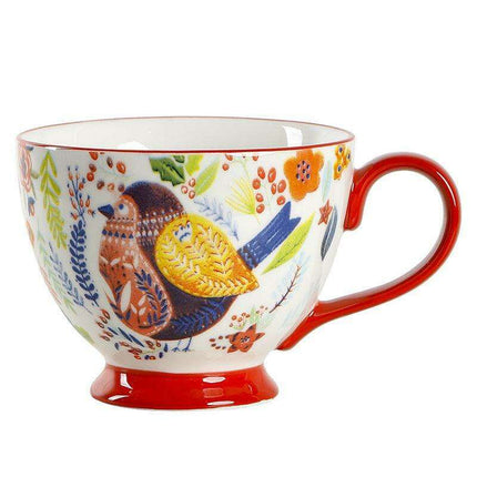 Elegant Floral Porcelain Drinking Mug - Your Ideal Beverage Companion