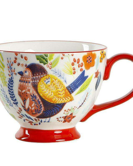 Elegant Floral Porcelain Drinking Mug - Your Ideal Beverage Companion